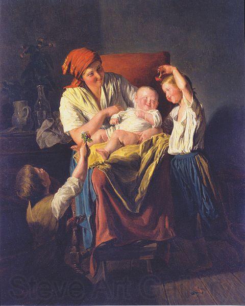 Ferdinand Georg Waldmuller Mothers joy Norge oil painting art